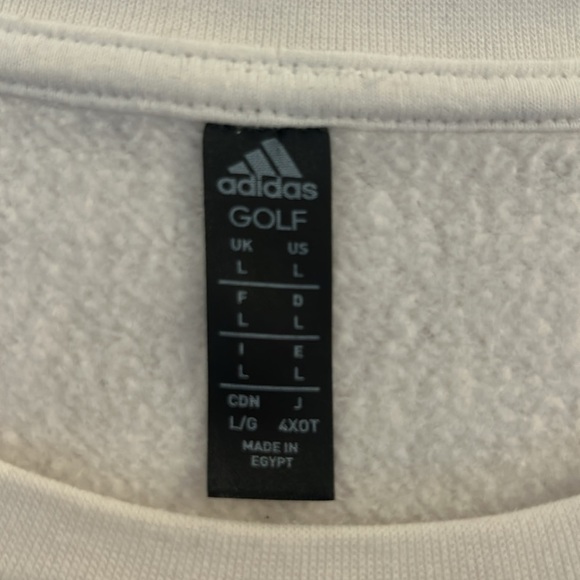 Adidas Golf White Crewneck Long Sleeve Sweatshirt Size Large - Picture 5 of 6
